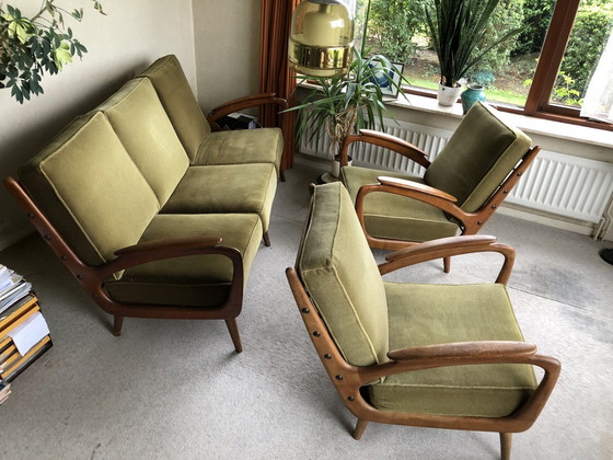 Image 1 of De Ster Geldermalsen Bankstel Met 2 Fauteuils