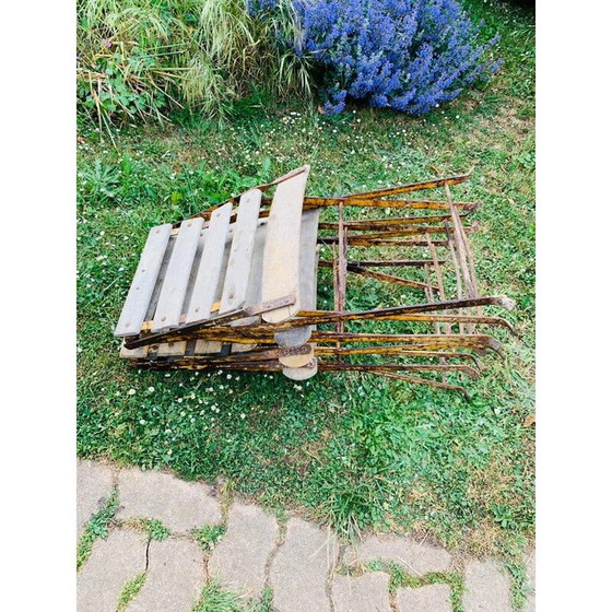 Image 1 of Set van 4 vintage opvouwbare tuinstoelen