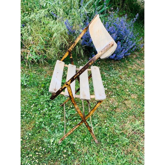 Image 1 of Set van 4 vintage opvouwbare tuinstoelen