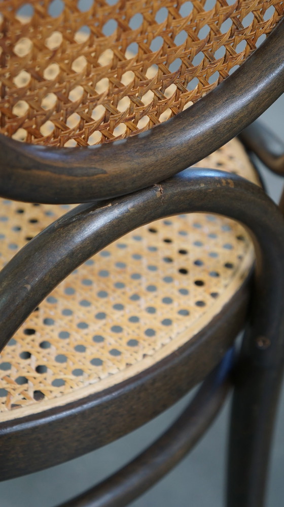 Image 1 of 8 x hoge vintage Thonet stoel model long john/ lange jan