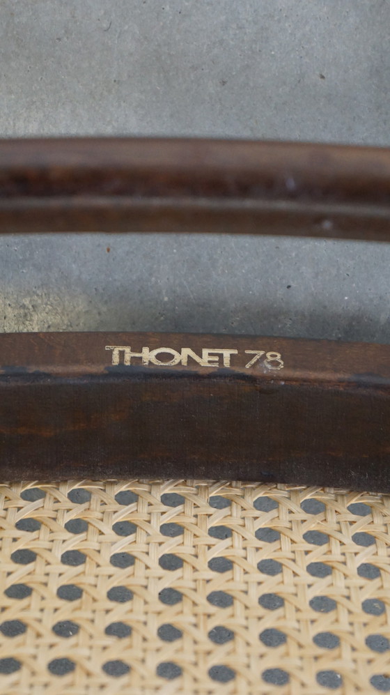 Image 1 of 8 x hoge vintage Thonet stoel model long john/ lange jan