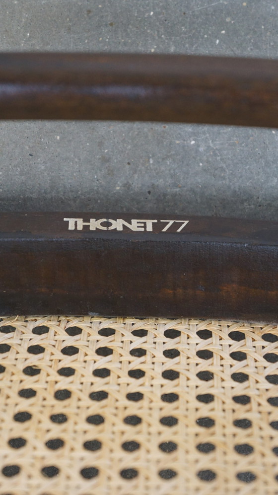 Image 1 of 8 x hoge vintage Thonet stoel model long john/ lange jan