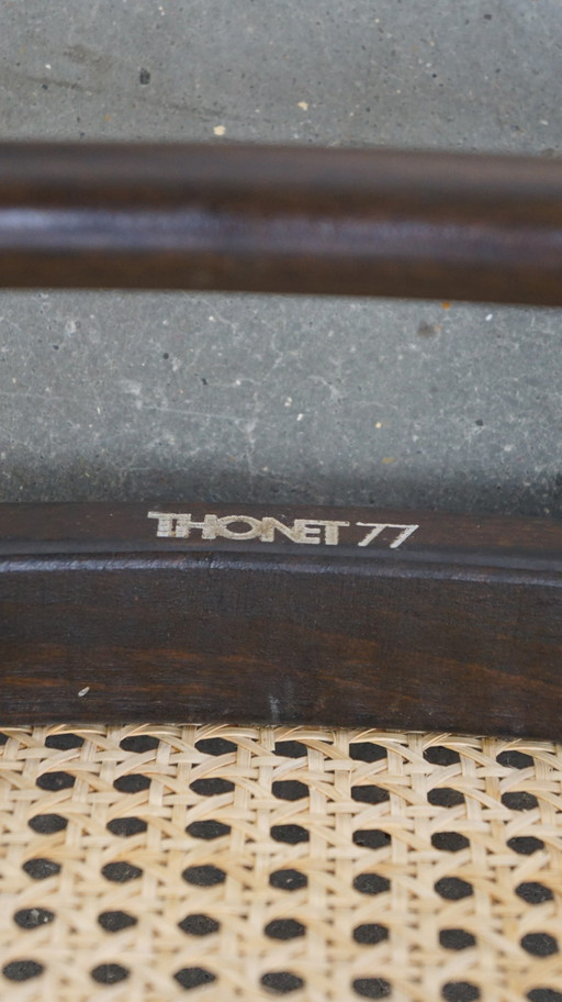 8 x hoge vintage Thonet stoel model long john/ lange jan