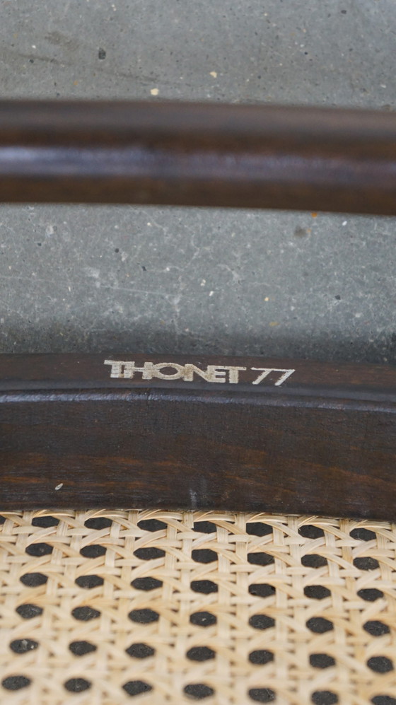 Image 1 of 8 x hoge vintage Thonet stoel model long john/ lange jan