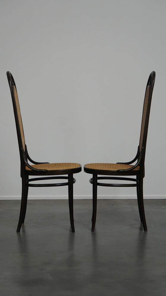 Image 1 of 8 x hoge vintage Thonet stoel model long john/ lange jan