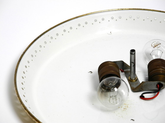 Image 1 of Zeer Zeldzame Mid Century Moderne Metalen Plafond- of Wandlamp Door Ernest Igl Voor Hillebrand