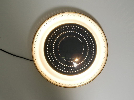 Image 1 of Zeer Zeldzame Mid Century Moderne Metalen Plafond- of Wandlamp Door Ernest Igl Voor Hillebrand