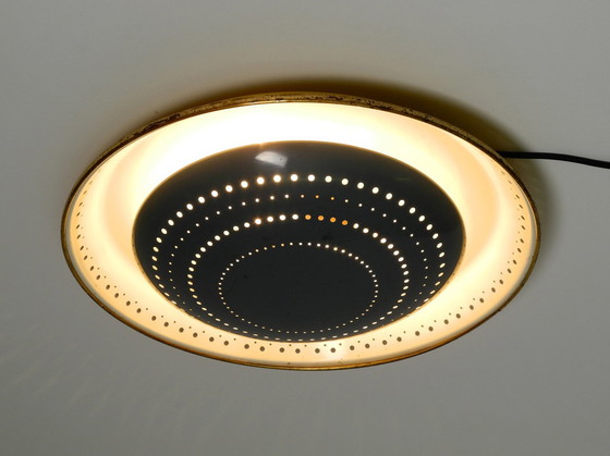 Image 1 of Zeer Zeldzame Mid Century Moderne Metalen Plafond- of Wandlamp Door Ernest Igl Voor Hillebrand