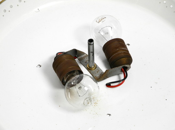 Image 1 of Zeer Zeldzame Mid Century Moderne Metalen Plafond- of Wandlamp Door Ernest Igl Voor Hillebrand