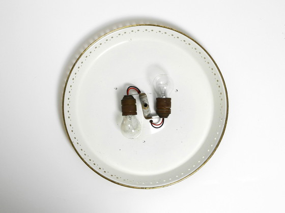 Image 1 of Zeer Zeldzame Mid Century Moderne Metalen Plafond- of Wandlamp Door Ernest Igl Voor Hillebrand