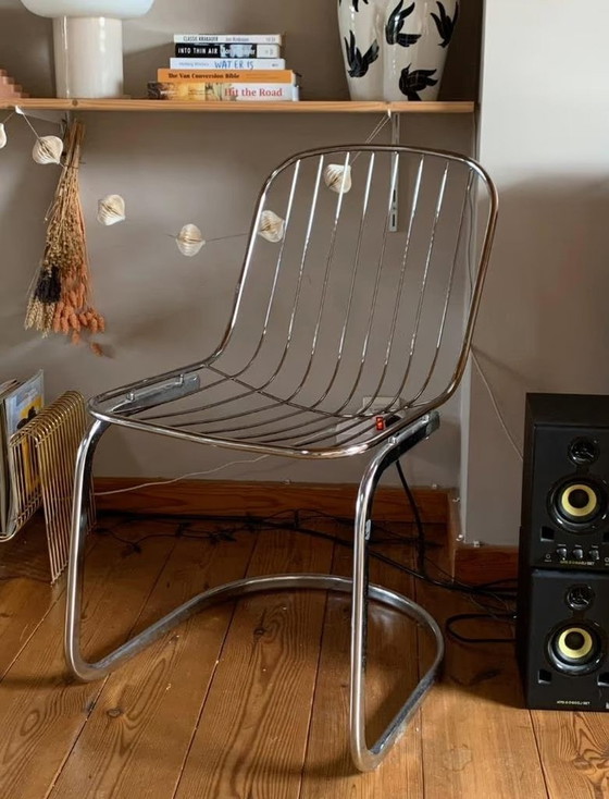 Image 1 of Vintage Chrome Wire Chair