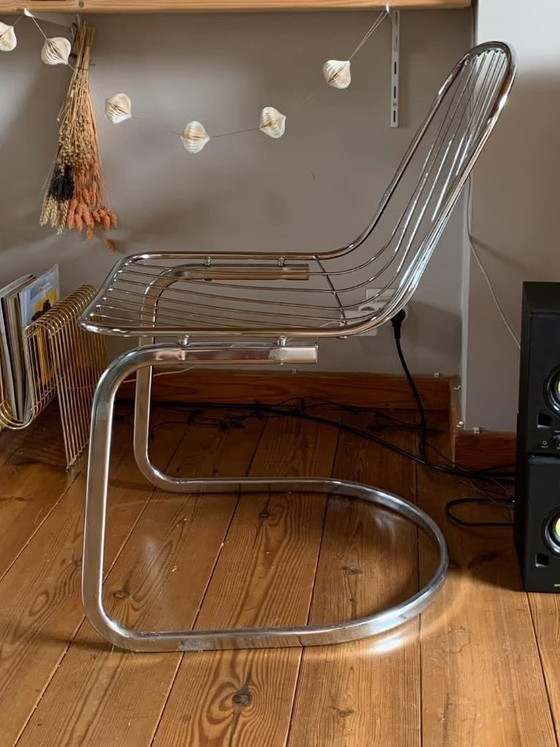 Image 1 of Vintage Chrome Wire Chair