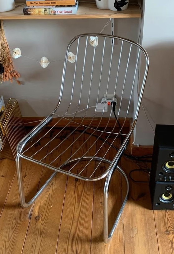 Image 1 of Vintage Chrome Wire Chair