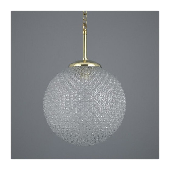 Image 1 of Vintage kruis diamanten glazen hanglamp, Tsjecho-Slowakije