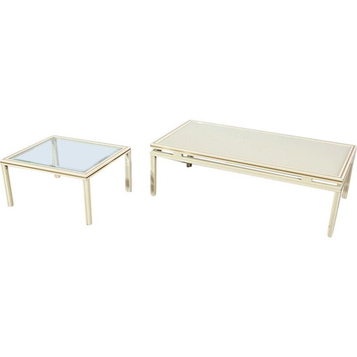 Vintage salontafel met hoofdeinde voor bank door Pierre Vandel, 1970