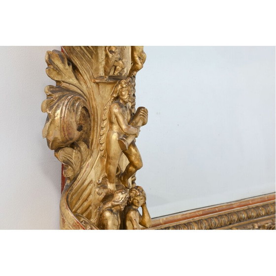 Image 1 of Vintage spiegel in verguld hout canvas