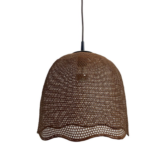 Image 1 of 1960S rotan rieten bijenkorf hanglamp