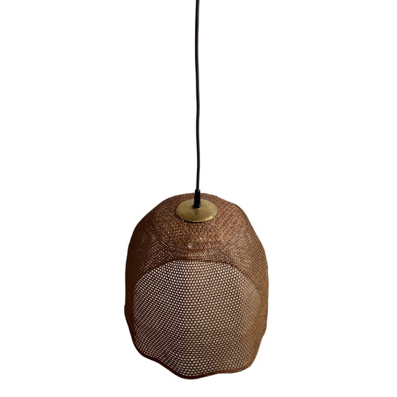 Image 1 of 1960S rotan rieten bijenkorf hanglamp