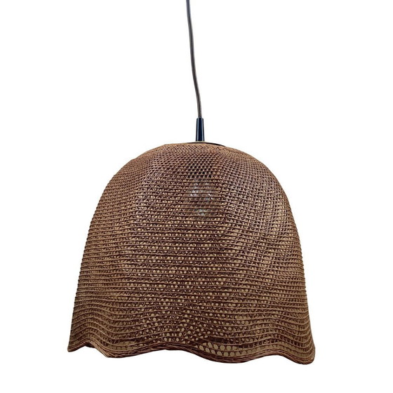 Image 1 of 1960S rotan rieten bijenkorf hanglamp