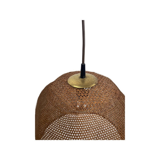 Image 1 of 1960S rotan rieten bijenkorf hanglamp