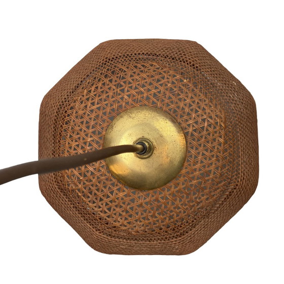 Image 1 of 1960S rotan rieten bijenkorf hanglamp