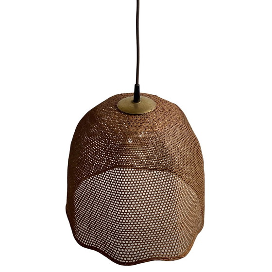 Image 1 of 1960S rotan rieten bijenkorf hanglamp