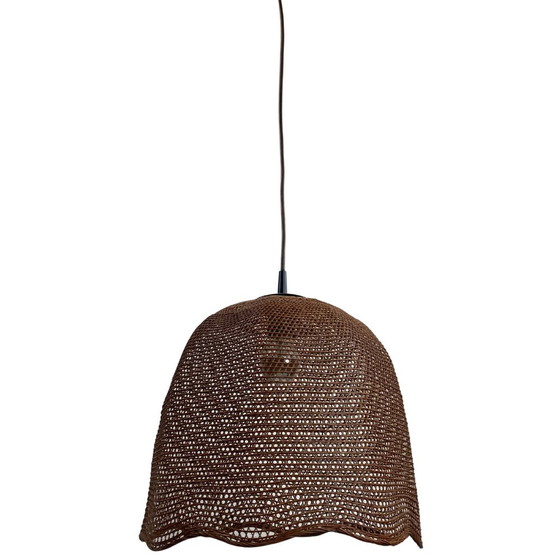 Image 1 of 1960S rotan rieten bijenkorf hanglamp