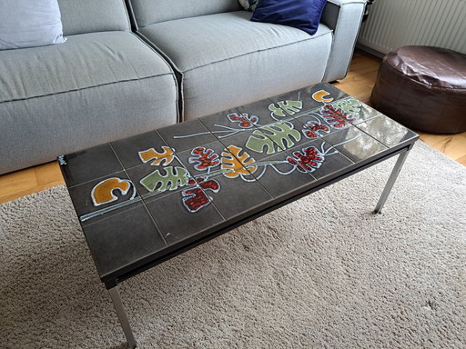 Retro Vintage Keramiek tegeltafel - salontafel - Adri jaren 60