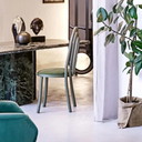 Vintage Italiaans  stoel "Arches" in groen stalen buis