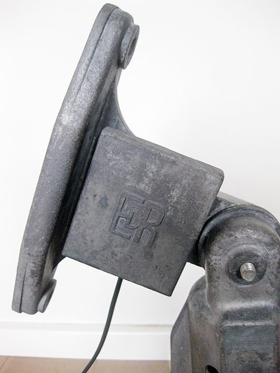 Image 1 of Vintage Zwart Emaille Frans Industriële Lamp