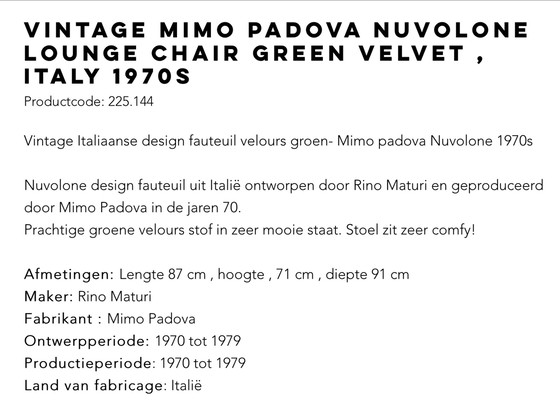 Image 1 of Vintage Mimo Padova Nuvolone fauteuil