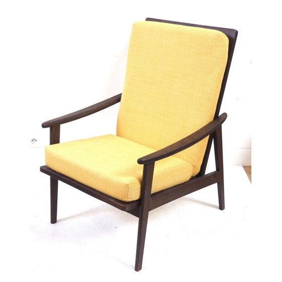 Image 1 of Donkerhouten vintage fauteuil, Scandinavisch