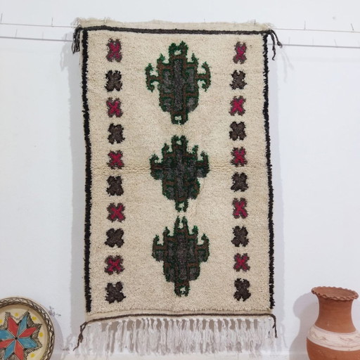 Kleine Handgemaakte Marokkaanse Wollen Tapijt - Small Handmade Moroccan Wool Rug