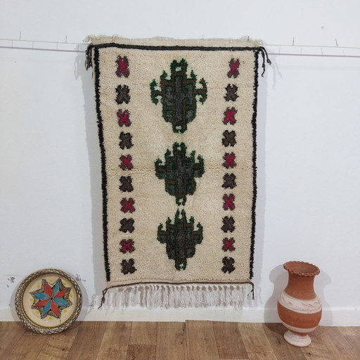 Kleine Handgemaakte Marokkaanse Wollen Tapijt - Small Handmade Moroccan Wool Rug