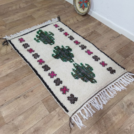 Image 1 of Kleine Handgemaakte Marokkaanse Wollen Tapijt - Small Handmade Moroccan Wool Rug