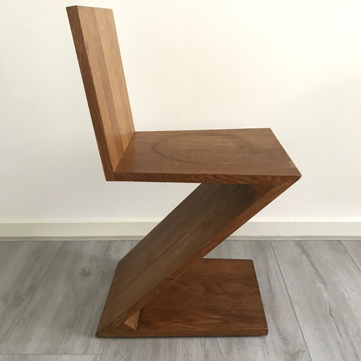 2x Handgemaakte Zigzag Stoelen