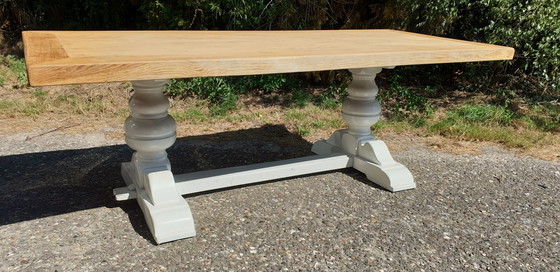 Image 1 of Tafel Blank Houten. Wit Kloostertafel