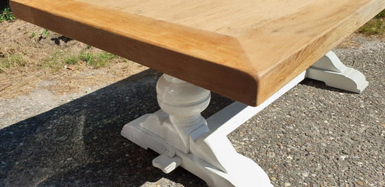 Image 1 of Tafel Blank Houten. Wit Kloostertafel