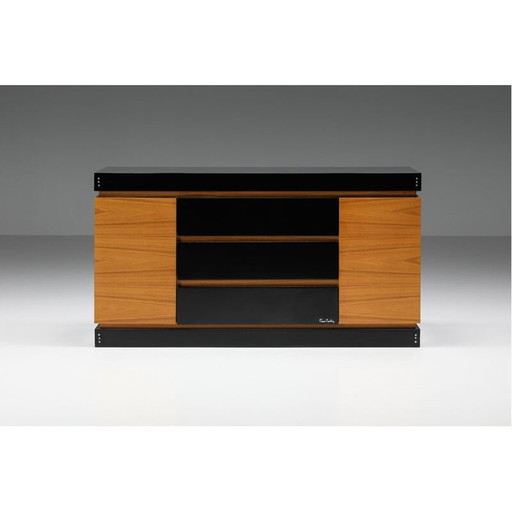 Vintage laqué en teak credenza van Pierre Cardin, 1970