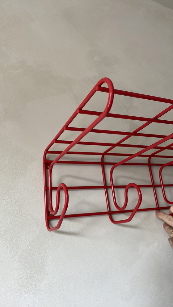 Image 1 of Vintage Ikea Popstring Frän Kapstok 80S Rood