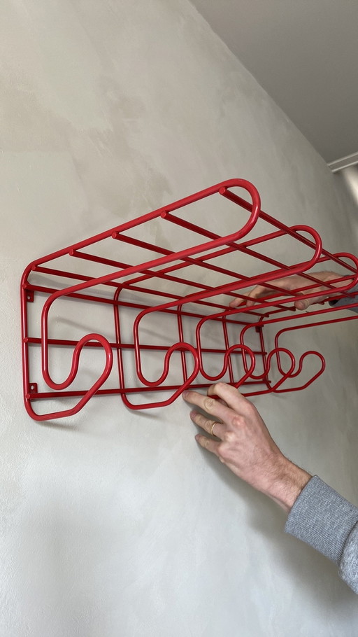 Vintage Ikea Popstring Frän Kapstok 80S Rood