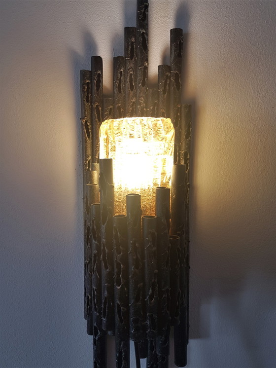 Image 1 of Brutalist wandlamp van Marcello Fantoni