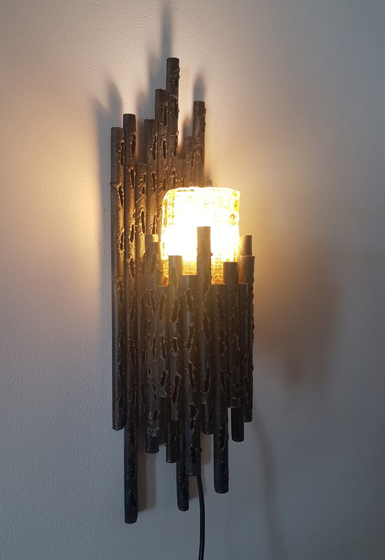 Image 1 of Brutalist wandlamp van Marcello Fantoni