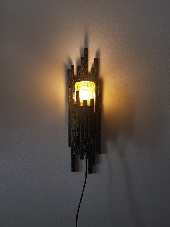 Image 1 of Brutalist wandlamp van Marcello Fantoni