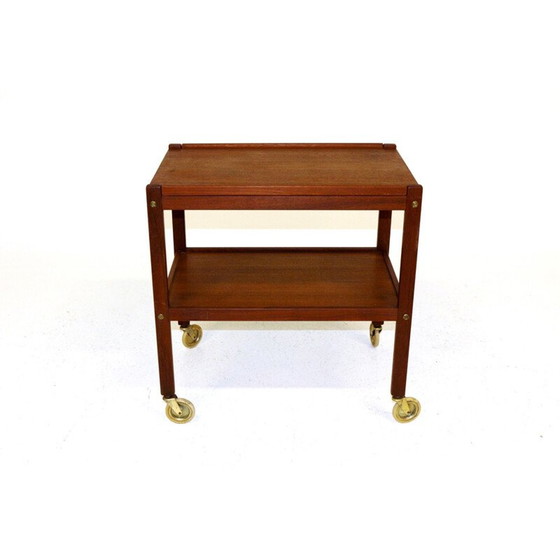 Image 1 of Vintage teakhouten dressoir op wielen, Zweden 1960