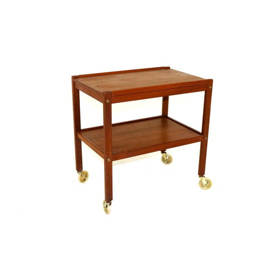 Image 1 of Vintage teakhouten dressoir op wielen, Zweden 1960