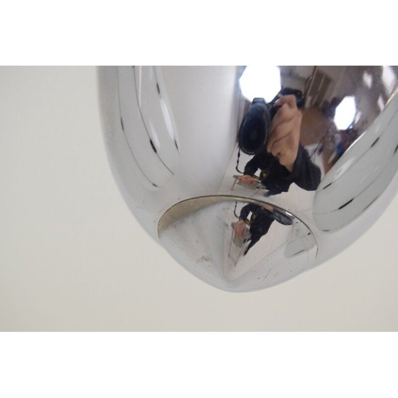 Image 1 of Vintage kroonluchter van glas en chroom door Instala Decin, Tsjecho-Slowakije 1960