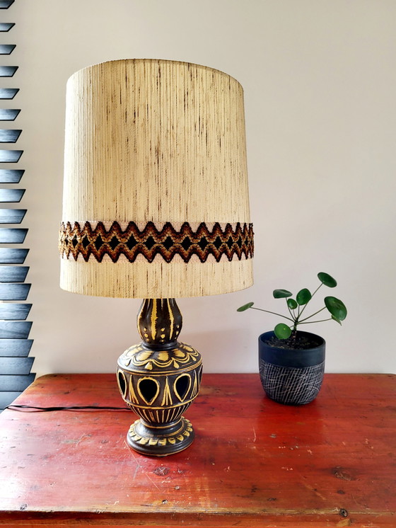 Image 1 of Vintage Fat lava tafellamp, model 6063/28 met originele kap, jaren 1970