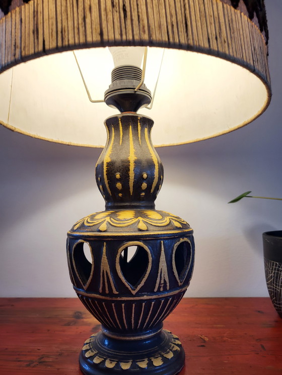 Image 1 of Vintage Fat lava tafellamp, model 6063/28 met originele kap, jaren 1970