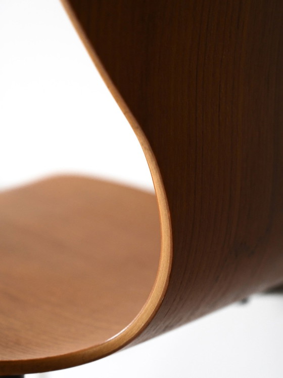 Image 1 of Vintage Scandinavische Teakhouten Stoel Met Metalen Poten, Mid Century Modern 1950S-60S